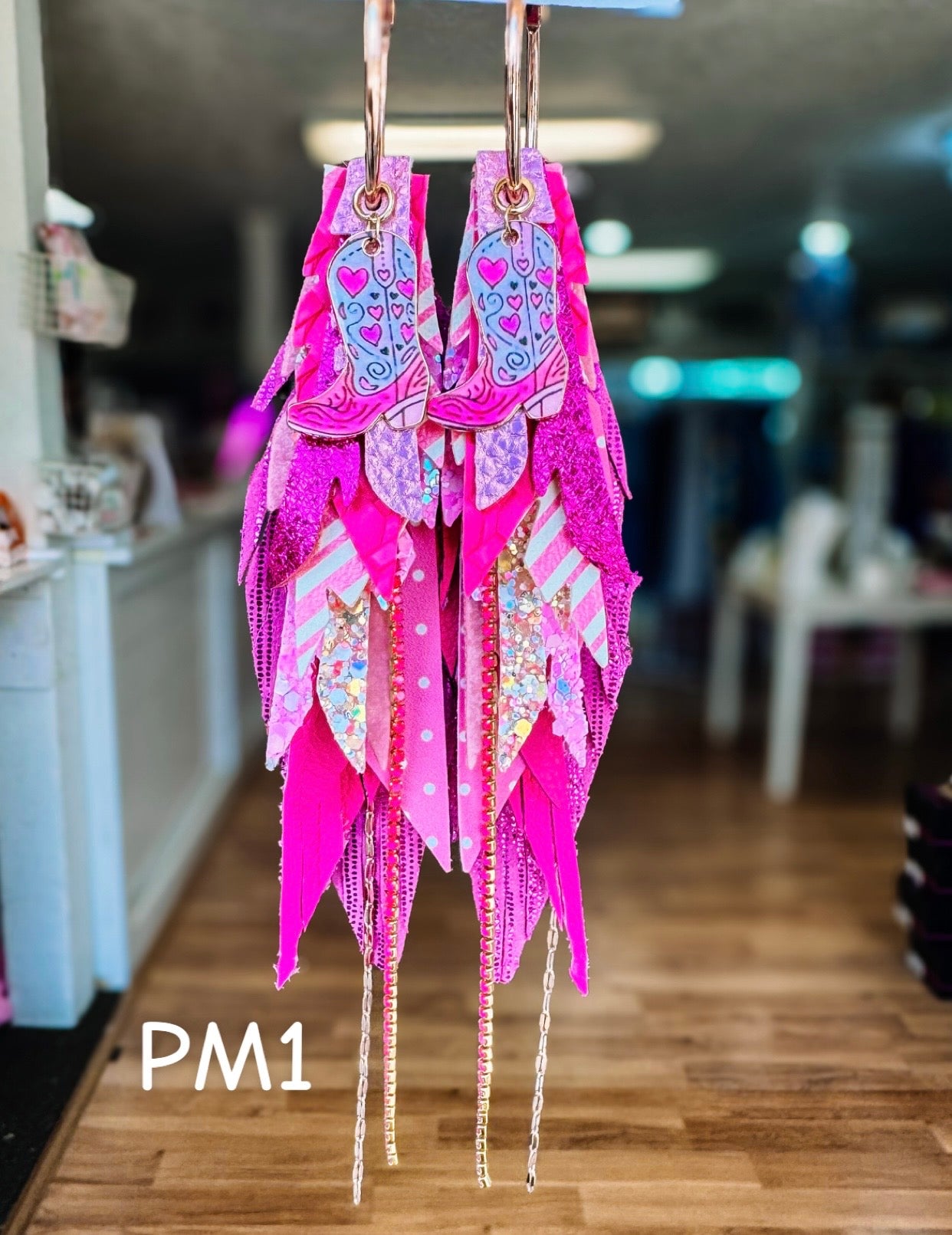 Jak Sprat Pink Monochromatic Collection: Medium Mic Drop Dangles-Jewelry - Earrings-Dear Me Southern Boutique, located in DeRidder, Louisiana