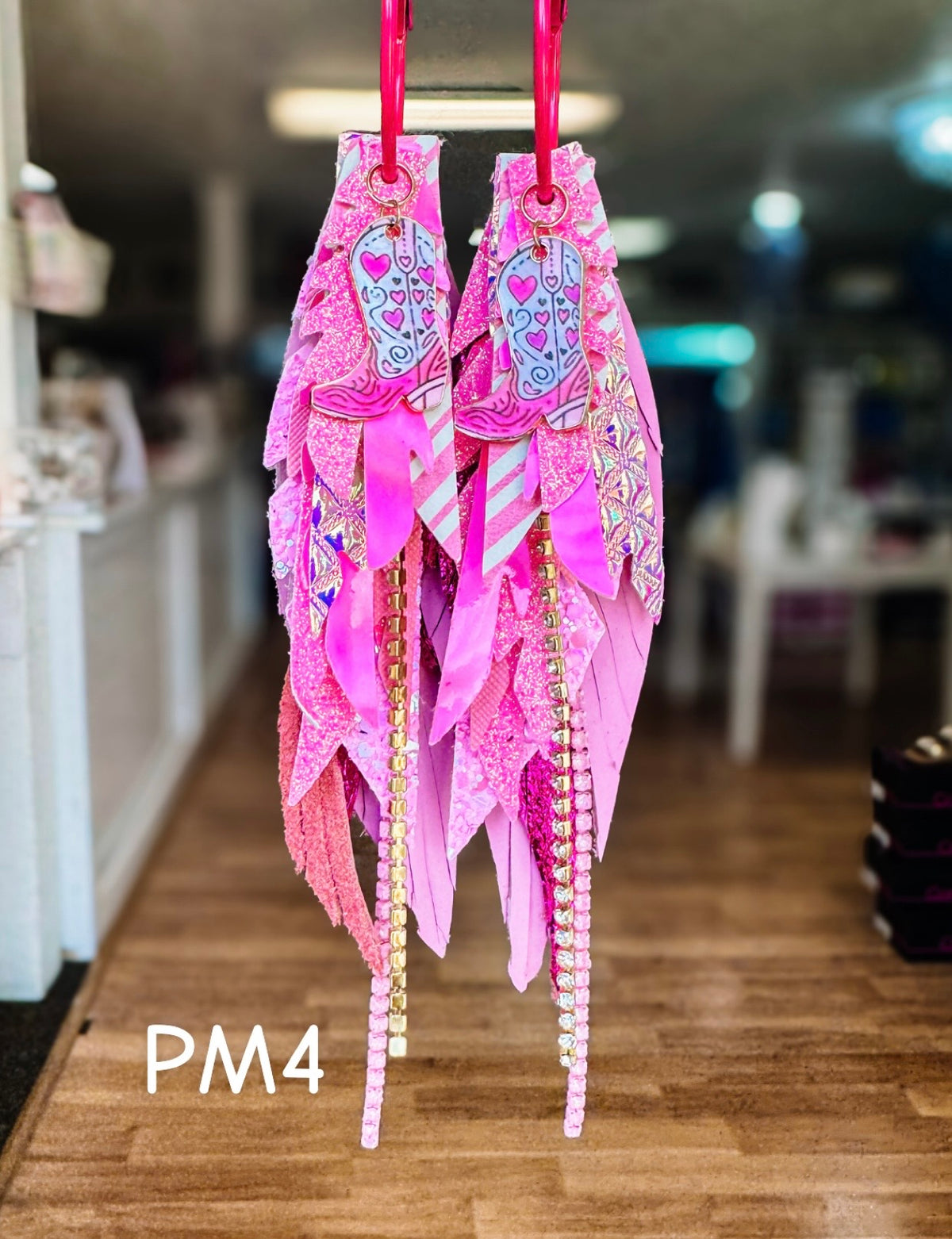 Jak Sprat Pink Monochromatic Collection: Medium Mic Drop Dangles-Jewelry - Earrings-Dear Me Southern Boutique, located in DeRidder, Louisiana