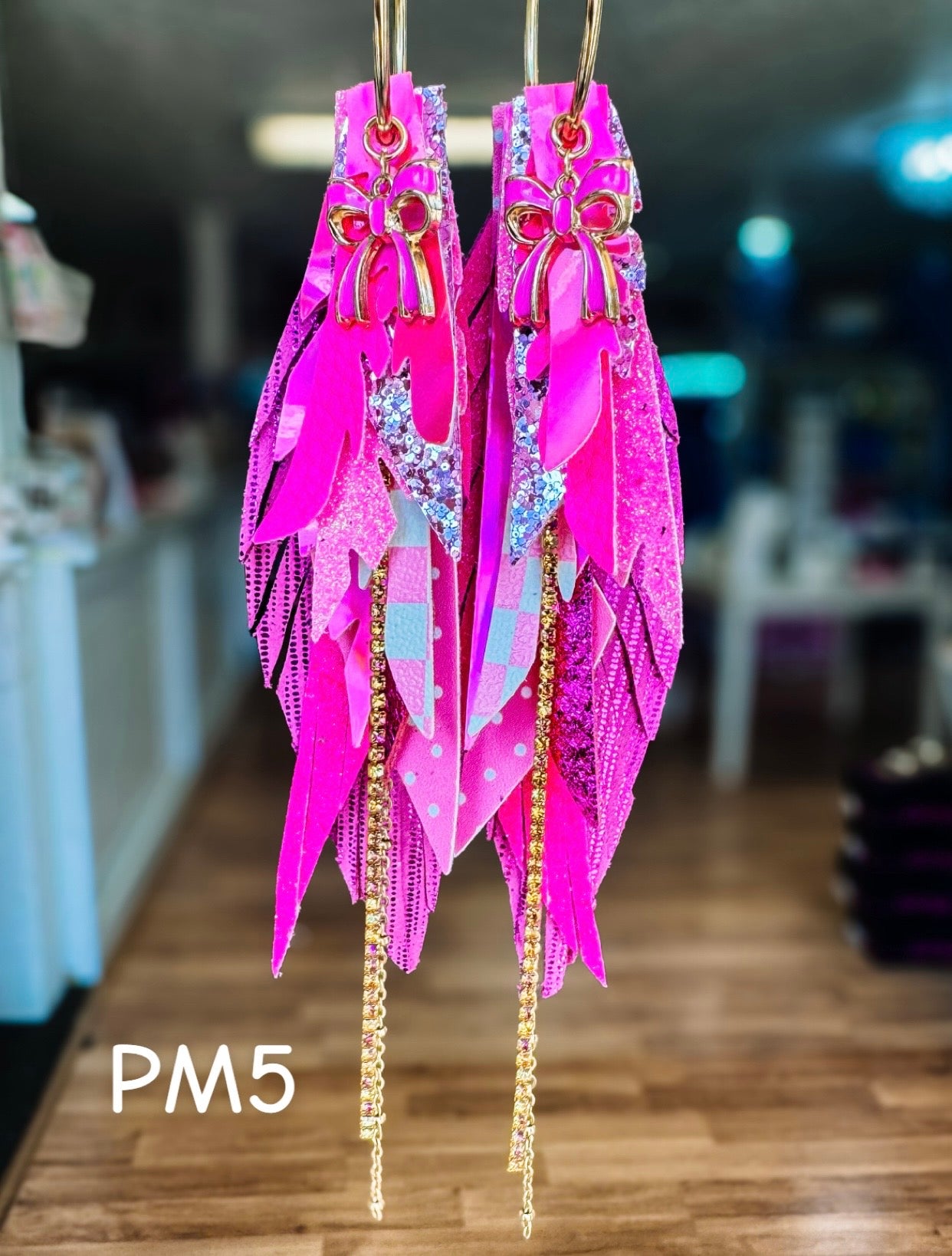 Jak Sprat Pink Monochromatic Collection: Medium Mic Drop Dangles-Jewelry - Earrings-Dear Me Southern Boutique, located in DeRidder, Louisiana
