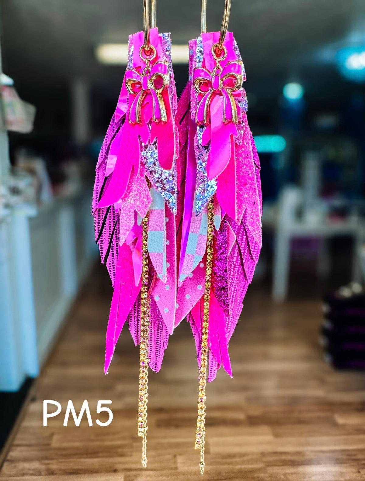 Jak Sprat Pink Monochromatic Collection: Medium Mic Drop Dangles-Jewelry - Earrings-Dear Me Southern Boutique, located in DeRidder, Louisiana