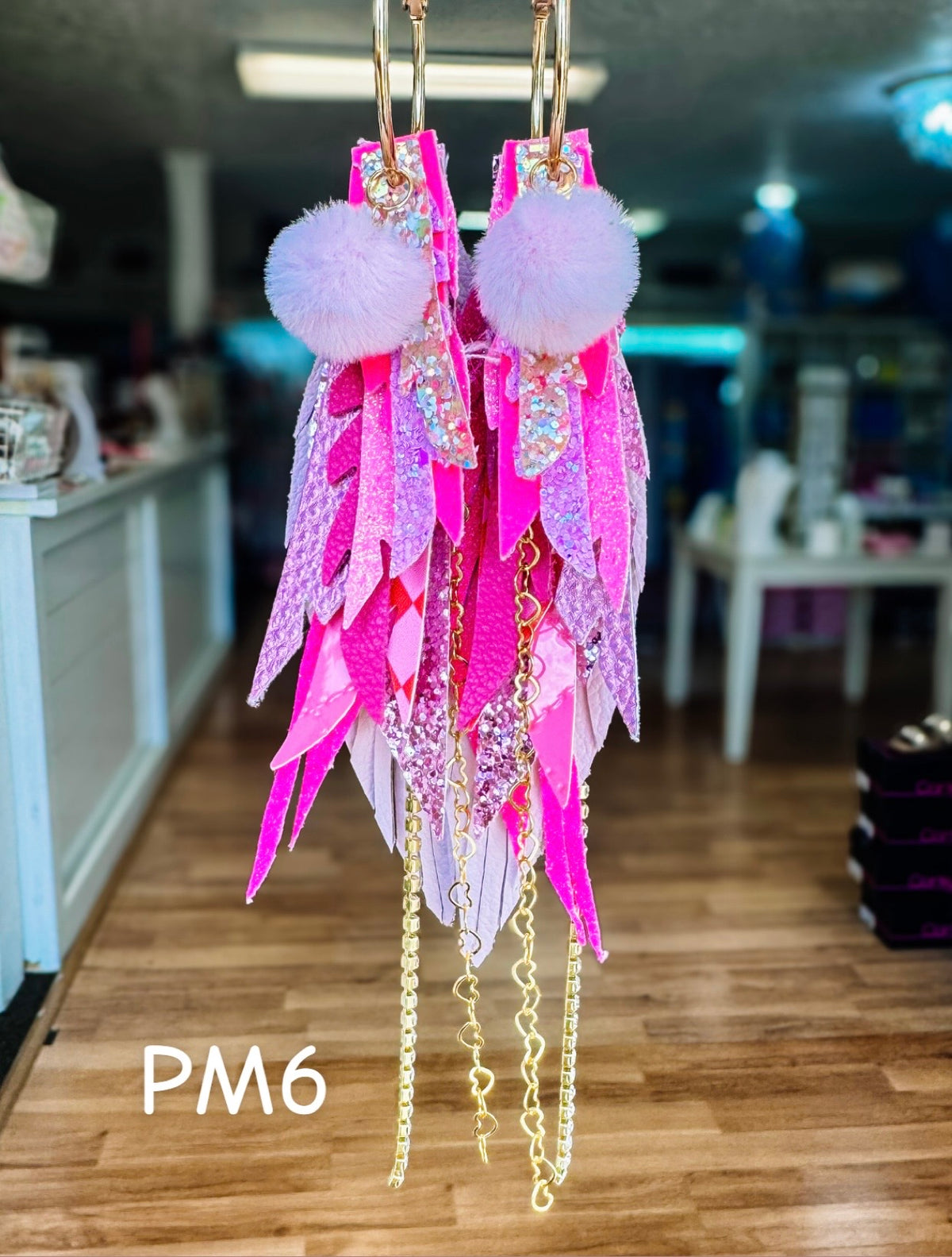 Jak Sprat Pink Monochromatic Collection: Medium Mic Drop Dangles-Jewelry - Earrings-Dear Me Southern Boutique, located in DeRidder, Louisiana