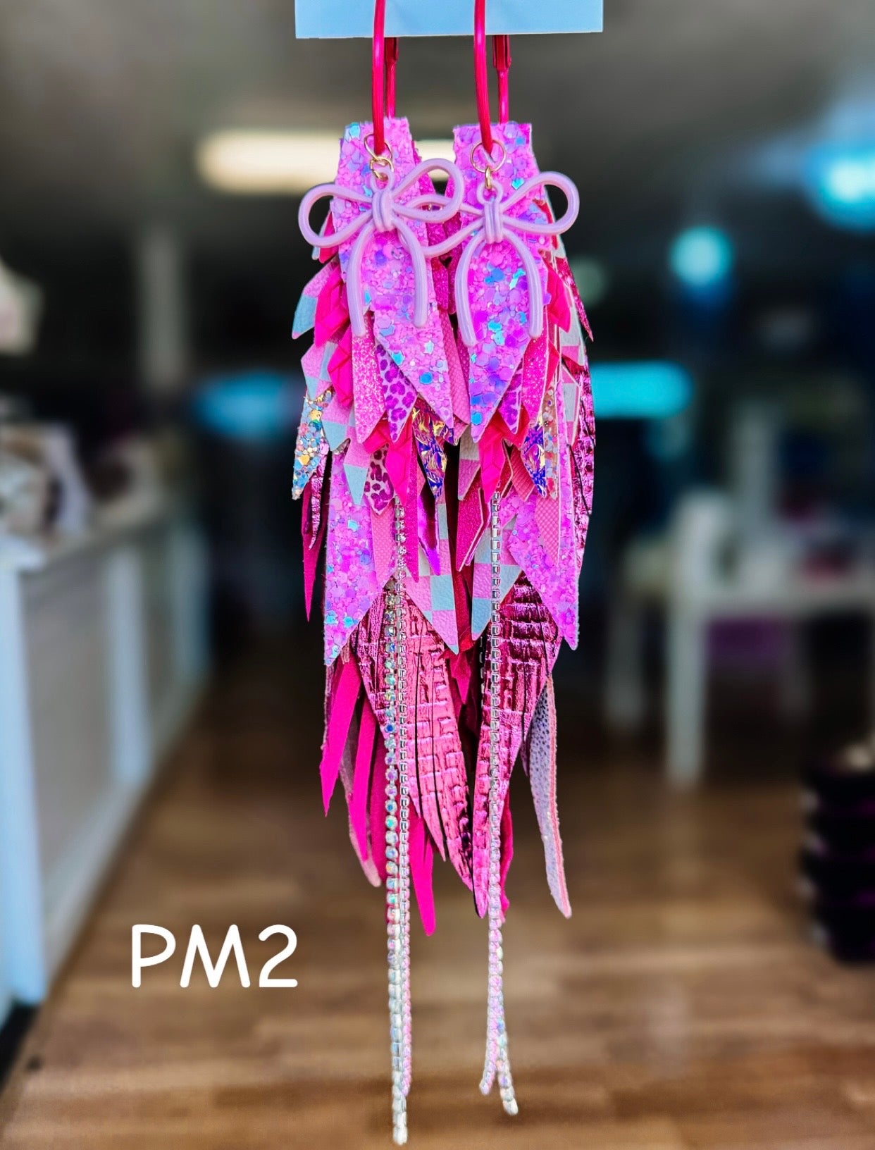 Jak Sprat Pink Monochromatic Collection: Mega Mic Drop Dangles-Jewelry - Earrings-Dear Me Southern Boutique, located in DeRidder, Louisiana
