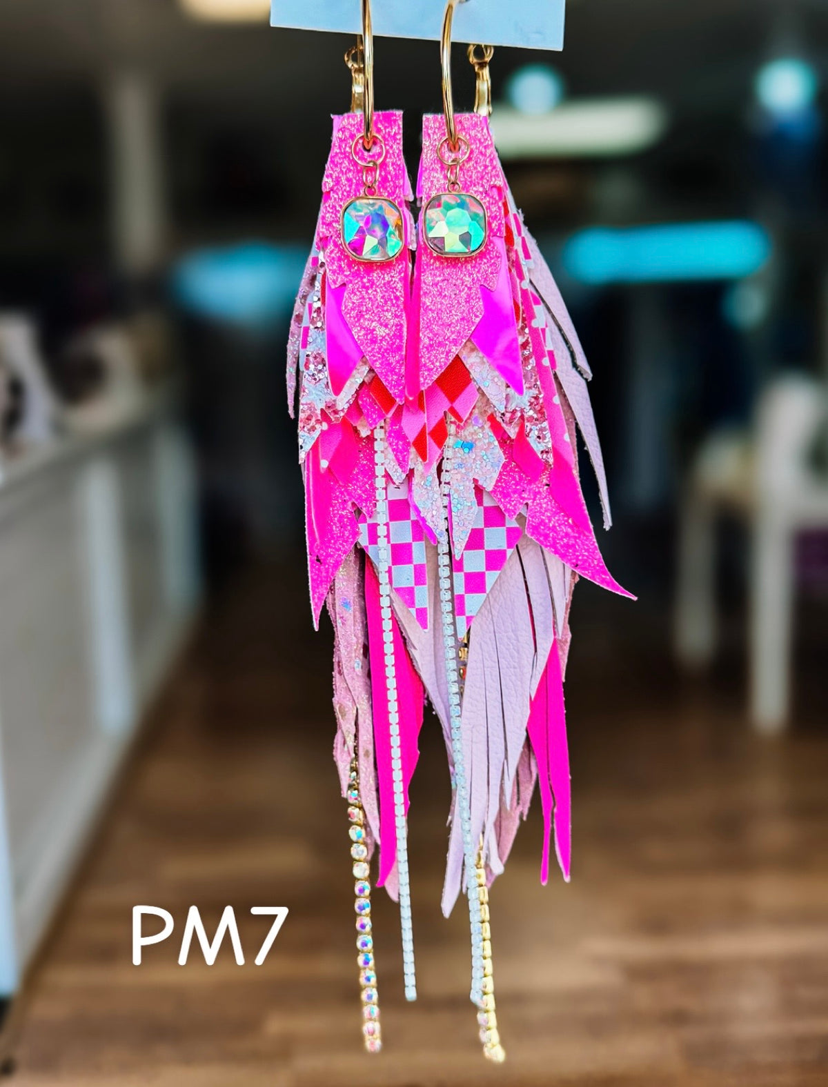 Jak Sprat Pink Monochromatic Collection: Mega Mic Drop Dangles-Jewelry - Earrings-Dear Me Southern Boutique, located in DeRidder, Louisiana