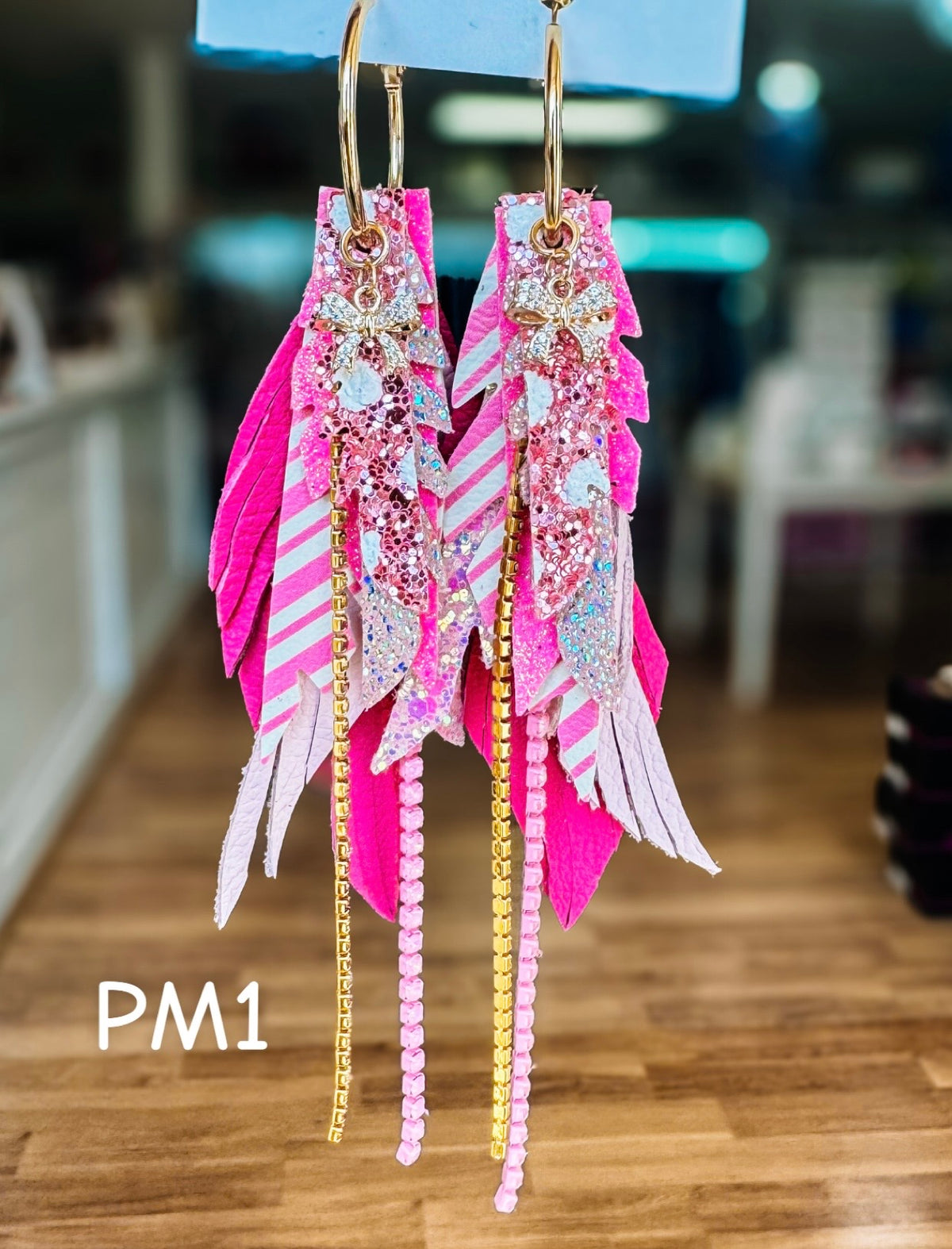 Jak Sprat Pink Monochromatic Collection: Mini Mic Drop Dangles-Jewelry - Earrings-Dear Me Southern Boutique, located in DeRidder, Louisiana
