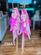 Jak Sprat Pink Monochromatic Collection: Mini Mic Drop Dangles-Jewelry - Earrings-Dear Me Southern Boutique, located in DeRidder, Louisiana