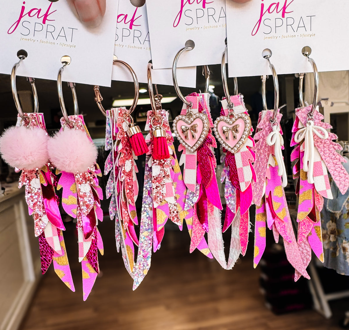 Jak Sprat Pink Monochromatic Collection: Thinny Thini Minis-Jewelry - Earrings-Dear Me Southern Boutique, located in DeRidder, Louisiana