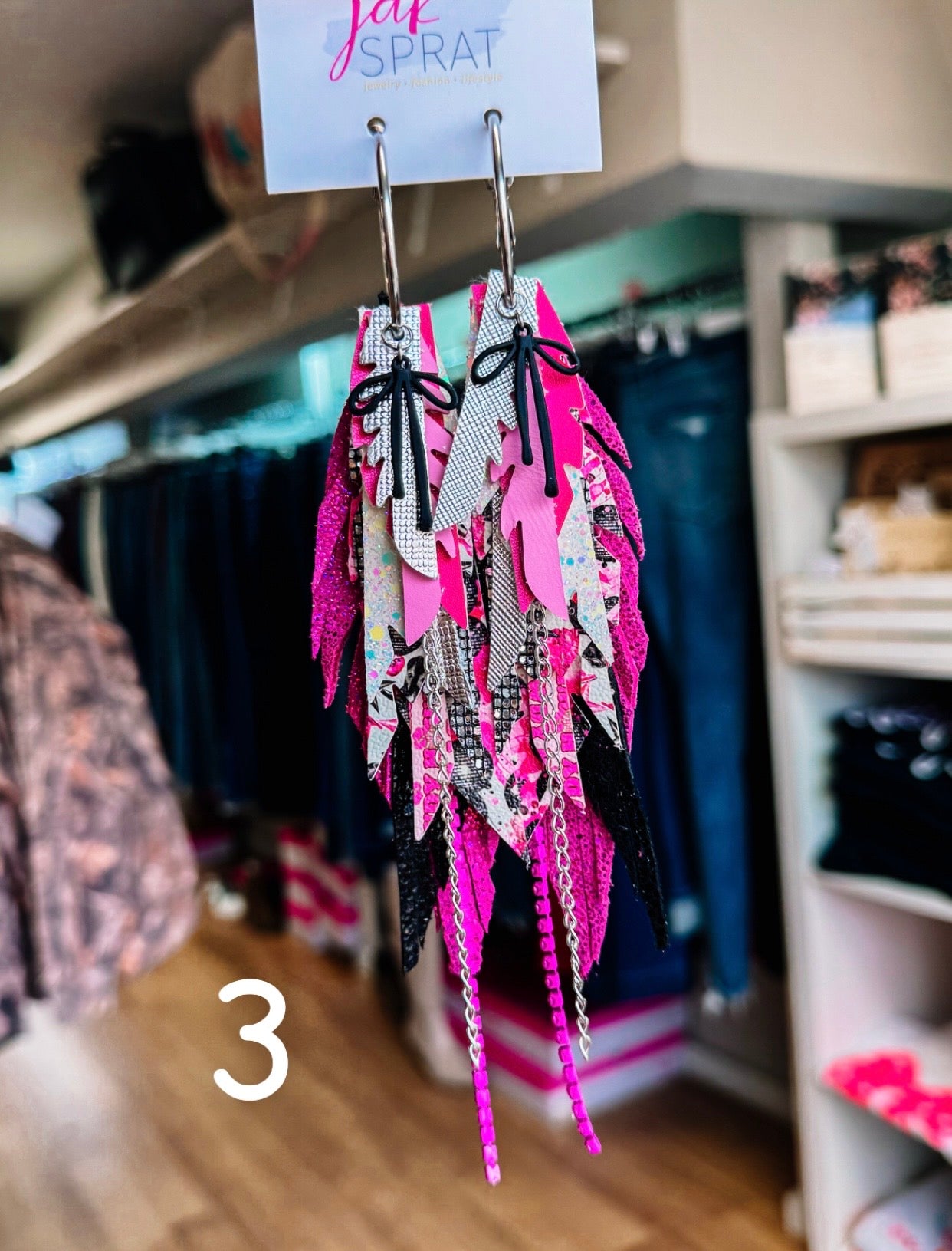Jak Sprat Pink Pony Club Collection: Medium Mic Drop Dangles-Earrings-Dear Me Southern Boutique, located in DeRidder, Louisiana