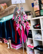 Jak Sprat Pink Pony Club Collection: Mega Mic Drop-Earrings-Dear Me Southern Boutique, located in DeRidder, Louisiana