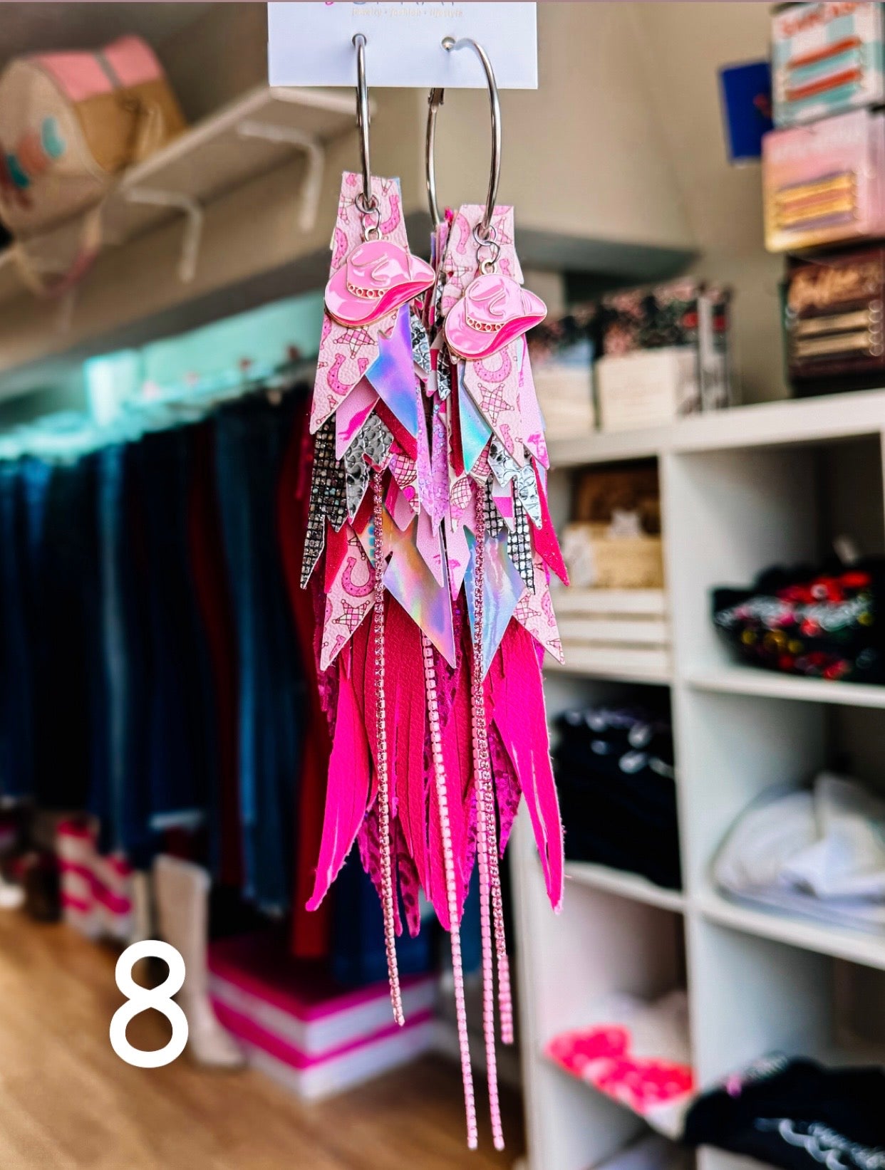 Jak Sprat Pink Pony Club Collection: Mega Mic Drop-Earrings-Dear Me Southern Boutique, located in DeRidder, Louisiana