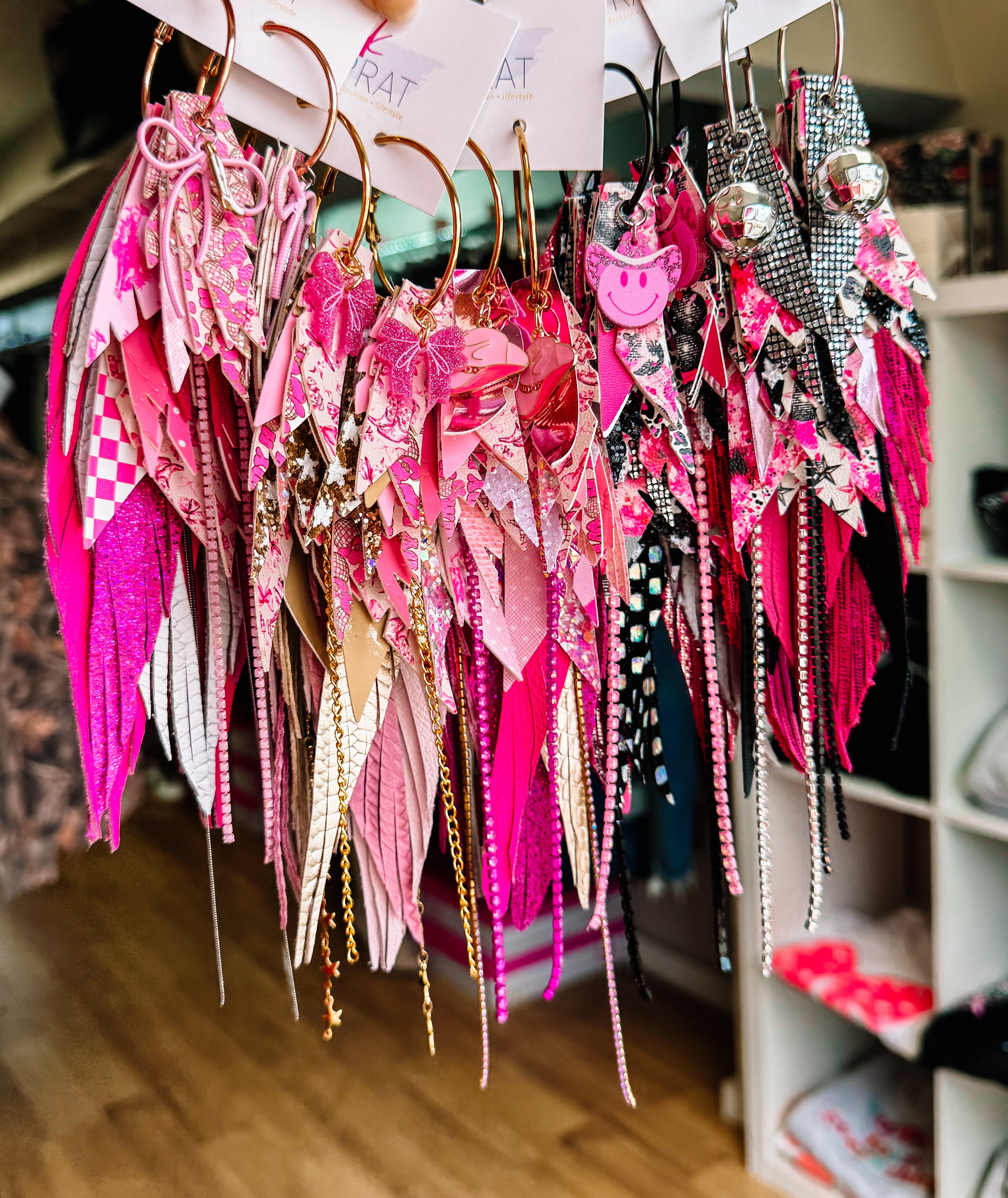 Jak Sprat Pink Pony Club Collection: Mega Mic Drop-Earrings-Dear Me Southern Boutique, located in DeRidder, Louisiana