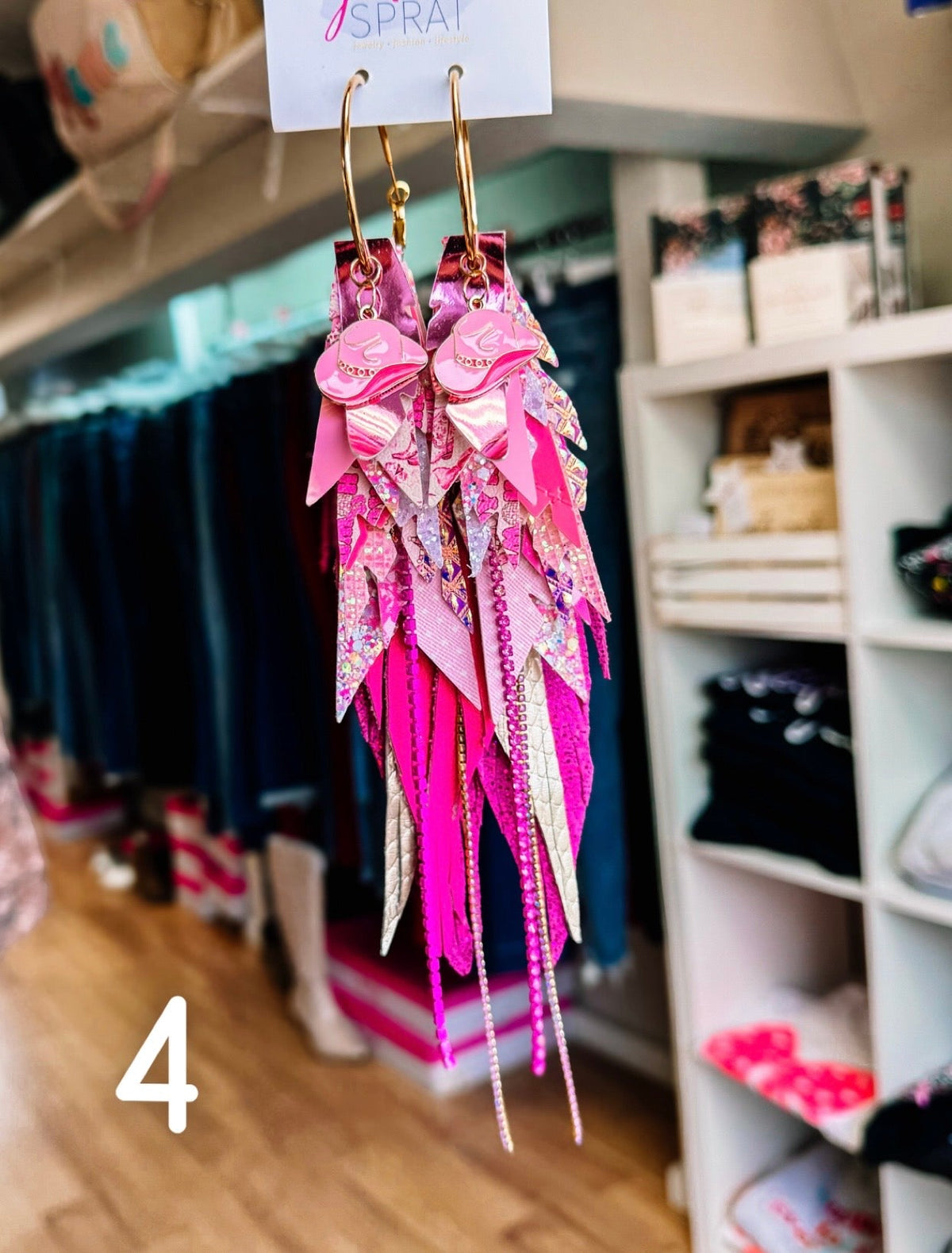 Jak Sprat Pink Pony Club Collection: Mega Mic Drop-Jewelry - Earrings-Dear Me Southern Boutique, located in DeRidder, Louisiana