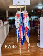Jak Sprat Red, White, & Bows Collection: Medium Mic Drop Dangles-Jewelry - Earrings-Dear Me Southern Boutique, located in DeRidder, Louisiana