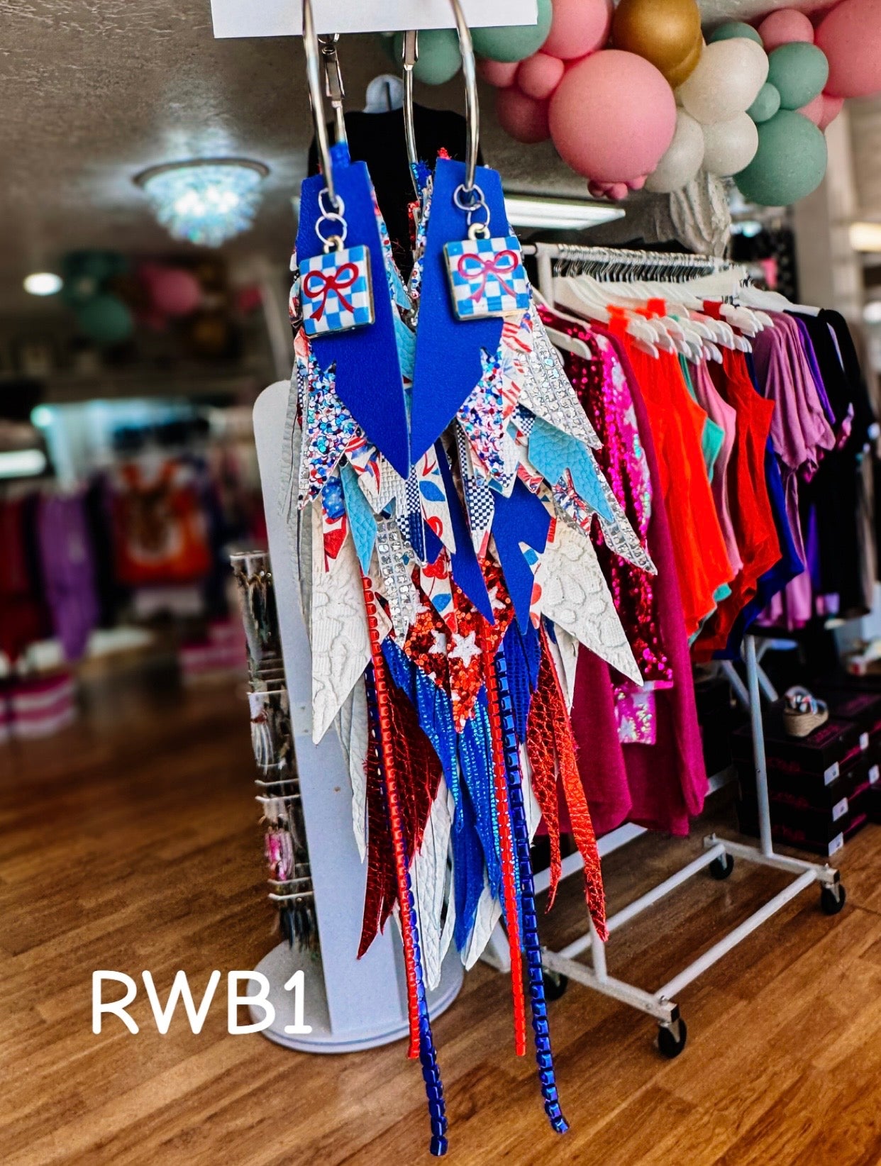 Jak Sprat Red, White, & Bows Collection: Mega Mic Drops-Jewelry - Earrings-Dear Me Southern Boutique, located in DeRidder, Louisiana
