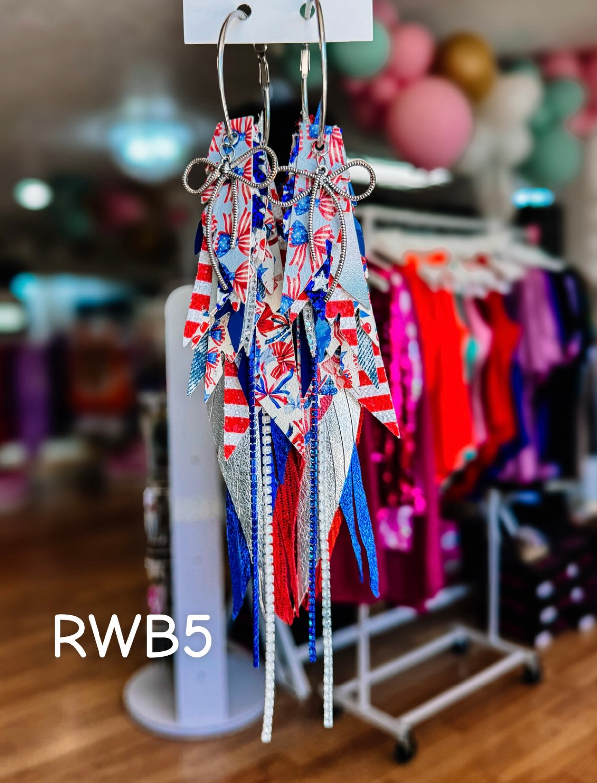 Jak Sprat Red, White, & Bows Collection: Mega Mic Drops-Jewelry - Earrings-Dear Me Southern Boutique, located in DeRidder, Louisiana
