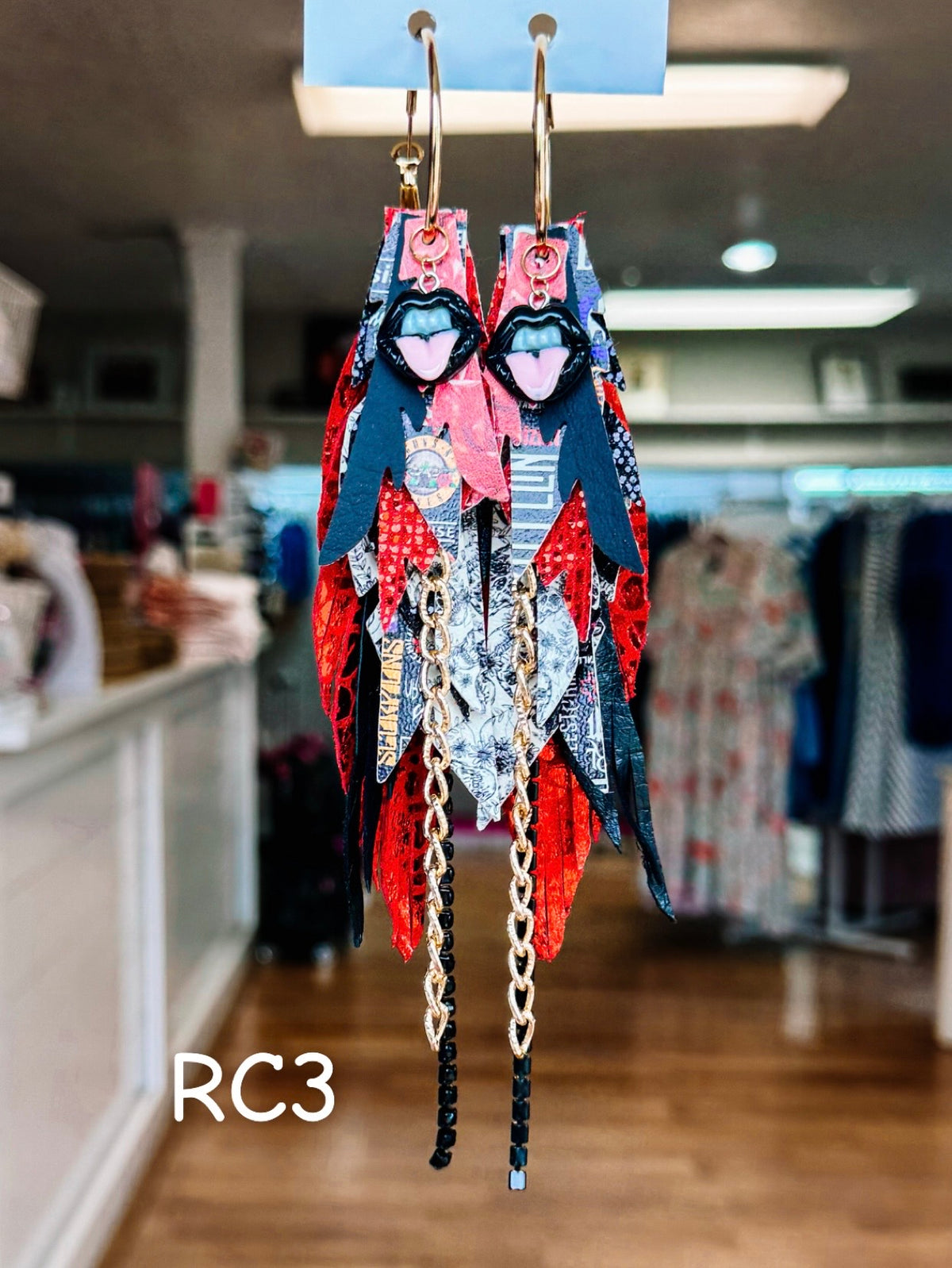 Jak Sprat Rocker Collection: Medium Mic Drop Dangles-Jewelry - Earrings-Dear Me Southern Boutique, located in DeRidder, Louisiana