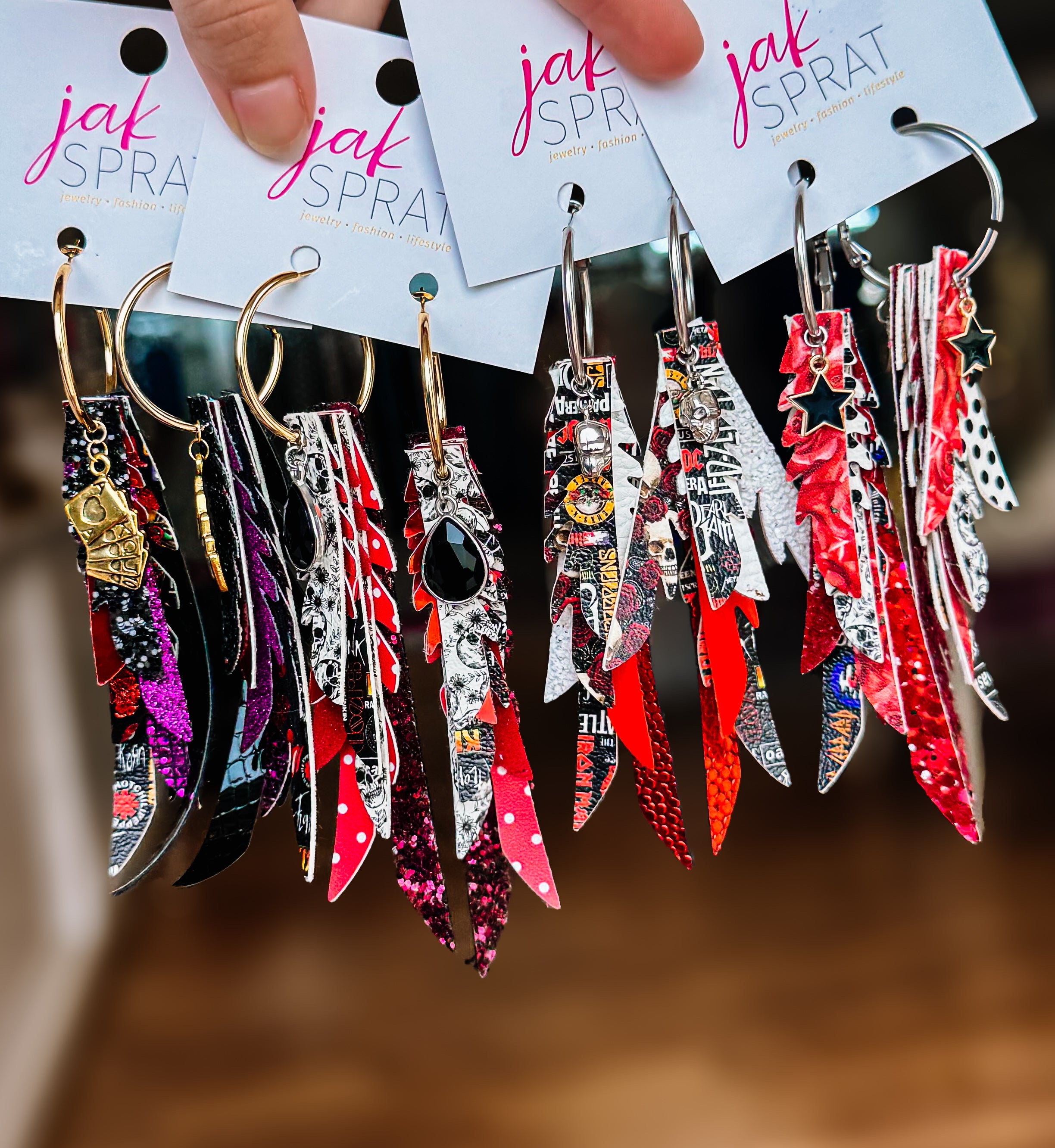 Jak Sprat Rocker Collection: Thinny Thini Minis-Jewelry - Earrings-Dear Me Southern Boutique, located in DeRidder, Louisiana