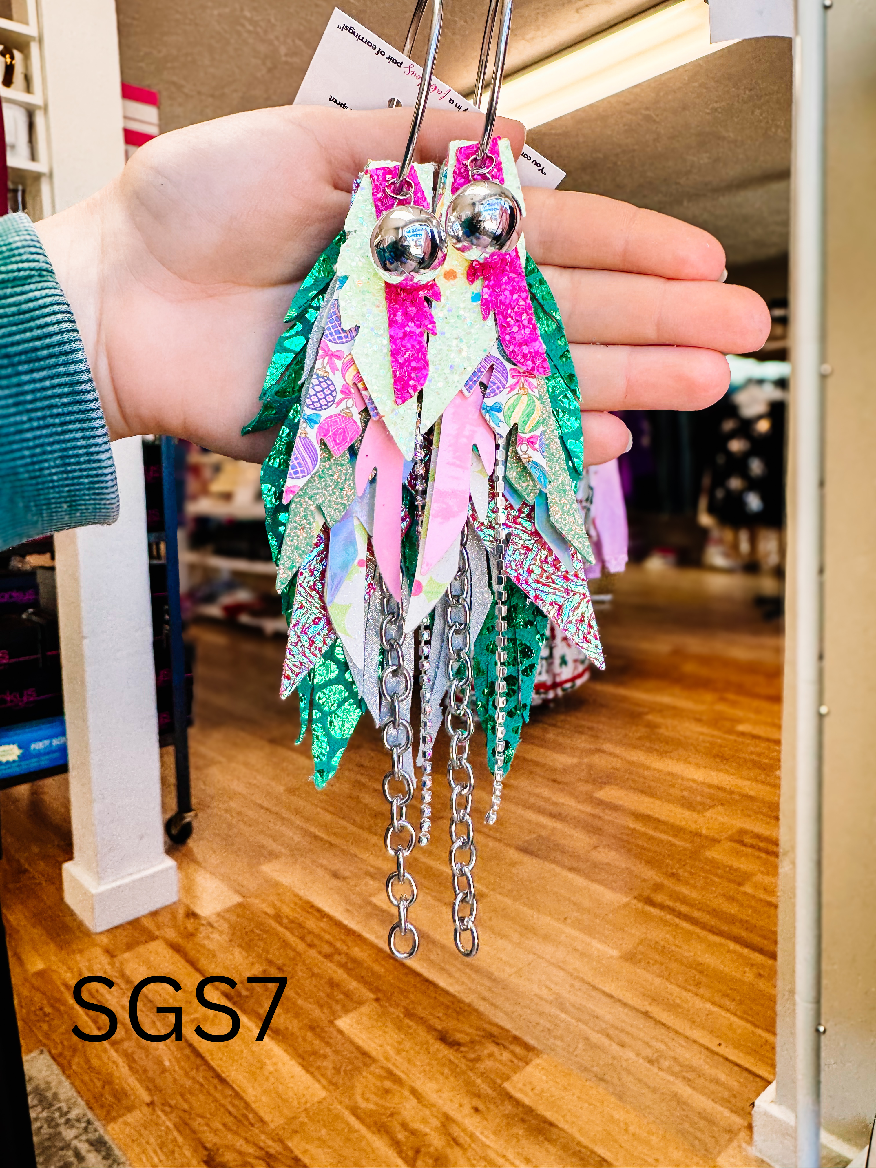 Jak Sprat Sleigh Girl Sleigh Collection: Medium Mic Drop Dangles-Earrings-Dear Me Southern Boutique, located in DeRidder, Louisiana