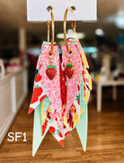 Jak Sprat Strawberry Fields Collection: Charmed Fabulous Feather Dangles-Earrings-Dear Me Southern Boutique, located in DeRidder, Louisiana