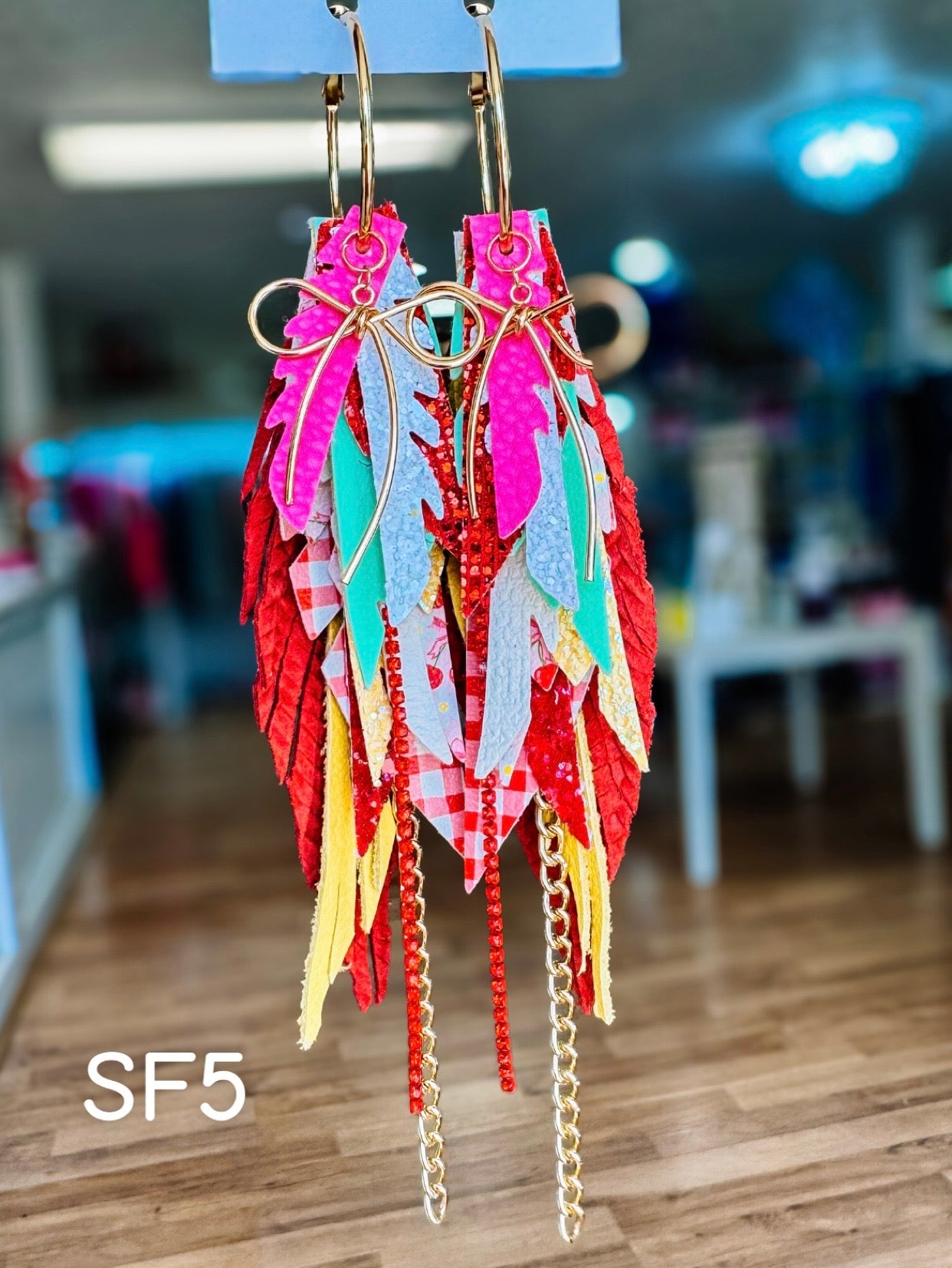 Jak Sprat Strawberry Fields Collection: Medium Mic Drop Dangles-Jewelry - Earrings-Dear Me Southern Boutique, located in DeRidder, Louisiana