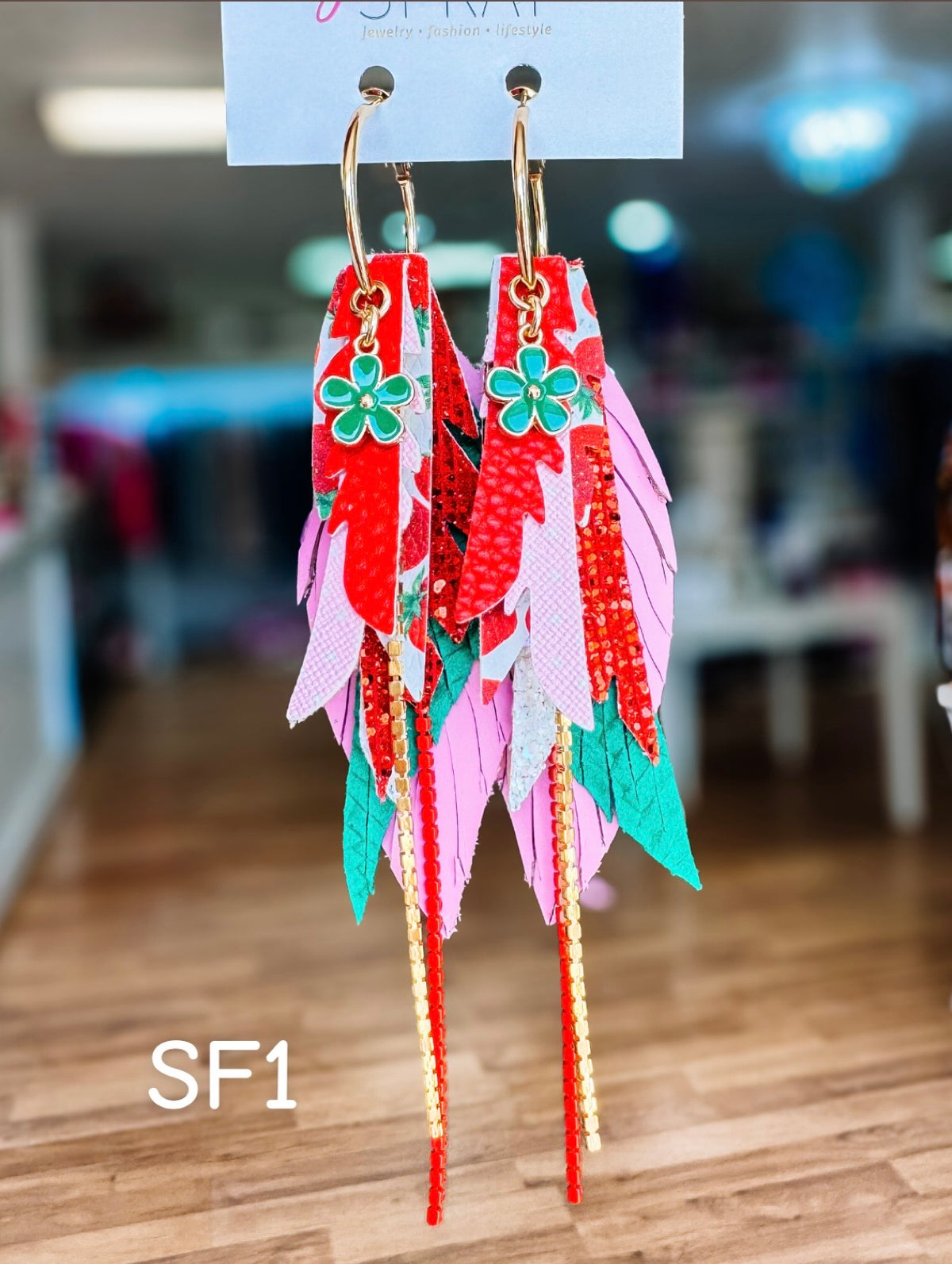 Jak Sprat Strawberry Fields Collection: Mini Mic Drop Dangles-Jewelry - Earrings-Dear Me Southern Boutique, located in DeRidder, Louisiana