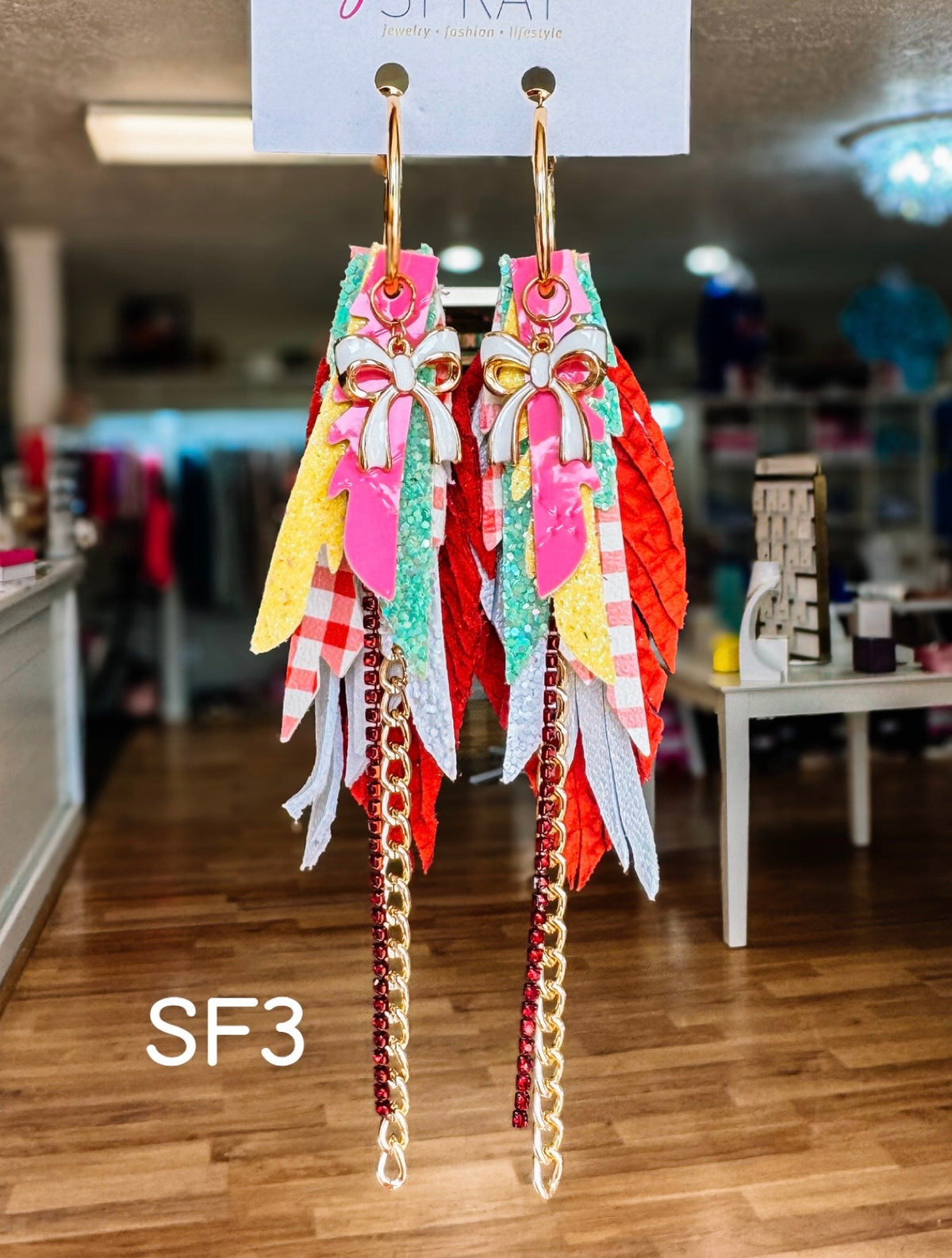Jak Sprat Strawberry Fields Collection: Mini Mic Drop Dangles-Jewelry - Earrings-Dear Me Southern Boutique, located in DeRidder, Louisiana