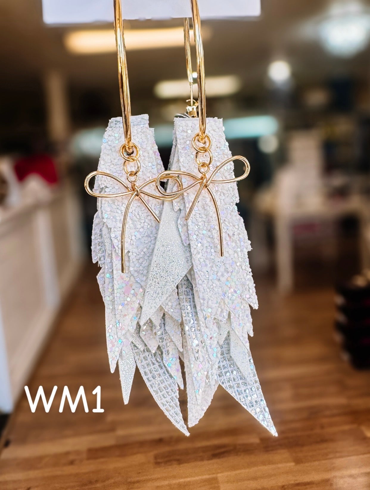Jak Sprat White Monochromatic Collection: Charmed Fabulous Feather Dangles-Jewelry - Earrings-Dear Me Southern Boutique, located in DeRidder, Louisiana