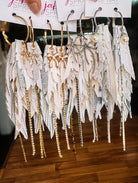 Jak Sprat White Monochromatic Collection: Medium Mic Drop Dangles-Earrings-Dear Me Southern Boutique, located in DeRidder, Louisiana