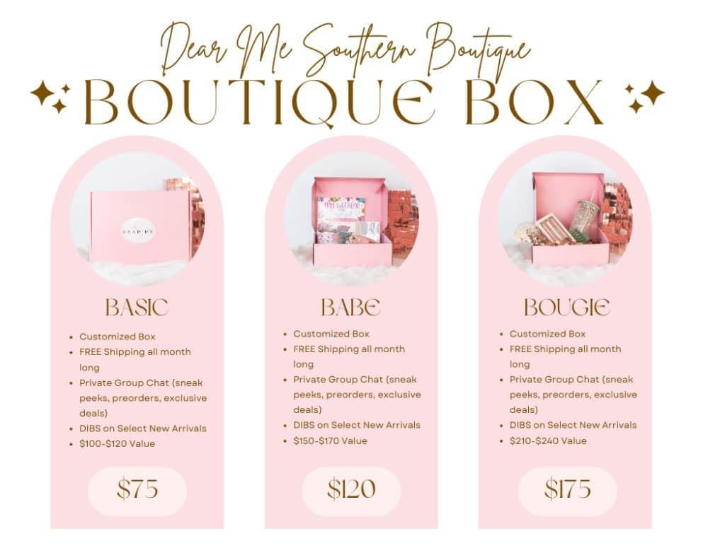 July Boutique Box-Dear Me Southern Boutique, located in DeRidder, Louisiana