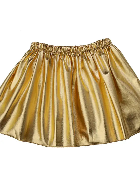 KIDS Gold Metallic Skirt-Dear Me Southern Boutique, located in DeRidder, Louisiana