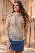 Kate Mesh Top - Western Charm-Blouses-Dear Me Southern Boutique, located in DeRidder, Louisiana