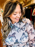 Kate Mesh Top - Wild Horses-Dear Me Southern Boutique, located in DeRidder, Louisiana