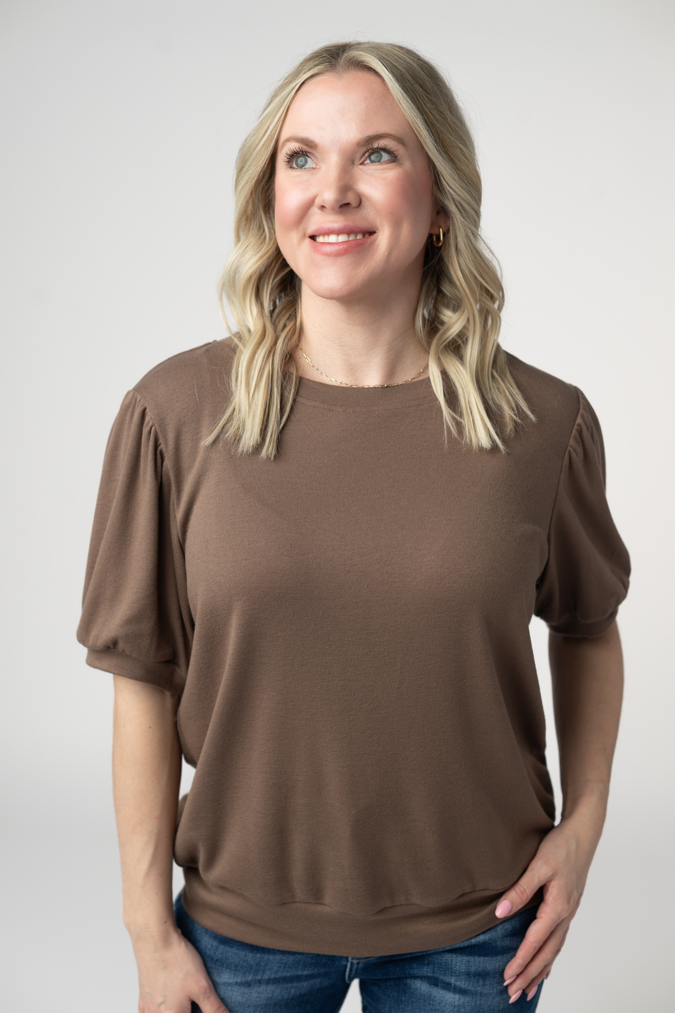 Katie Cozy Top - Mocha-Tops-Dear Me Southern Boutique, located in DeRidder, Louisiana