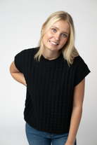 Kelly Knitted Top - Black-Tops-Dear Me Southern Boutique, located in DeRidder, Louisiana