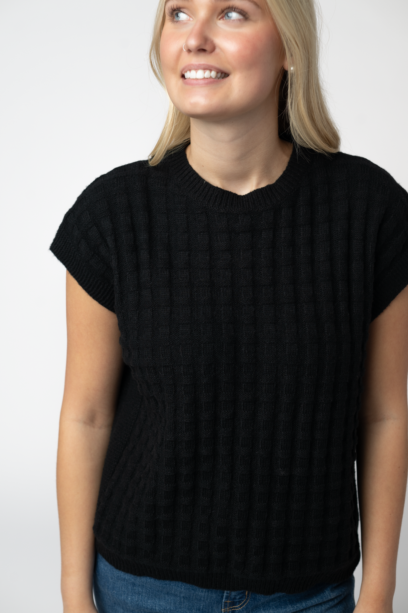 Kelly Knitted Top - Black-Tops-Dear Me Southern Boutique, located in DeRidder, Louisiana