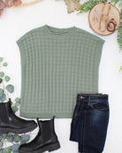 Kelly Knitted Top - Sage-Tops-Dear Me Southern Boutique, located in DeRidder, Louisiana