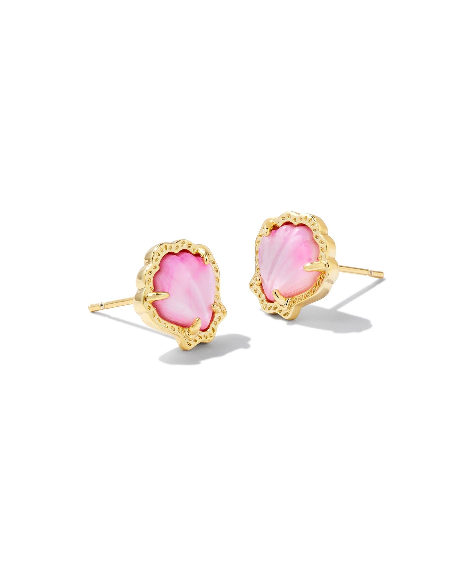 Kenda Scott BRYNNE SHELL STUD EARRINGS GOLD BLUSH IVORY MOTHER OF PEARL-Jewelry-Dear Me Southern Boutique, located in DeRidder, Louisiana