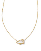Kenda Scott CHEER SHORT PENDANT NECKLACE GOLD WHITE MOTHER OF PEARL-Game Day-Dear Me Southern Boutique, located in DeRidder, Louisiana