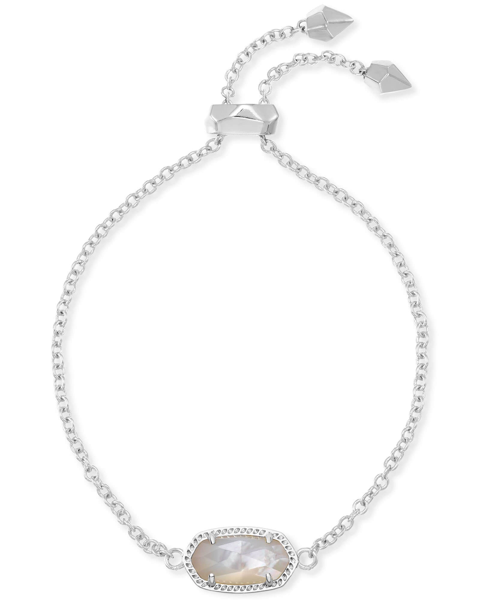 Kenda Scott ELAINA DELICATE CHAIN BRACELET RHODIUM IVORY MOTHER OF PEARL-Jewelry-Dear Me Southern Boutique, located in DeRidder, Louisiana