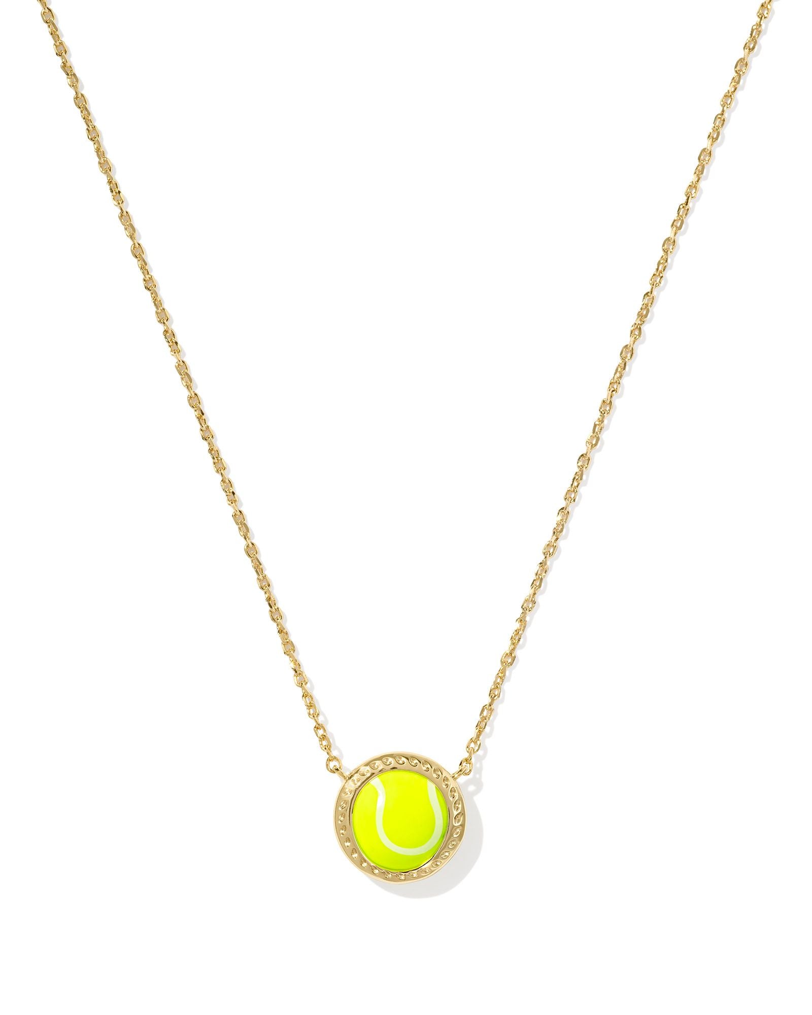 Kenda Scott TENNIS SHORT PENDANT NECKLACE GOLD-Game Day-Dear Me Southern Boutique, located in DeRidder, Louisiana