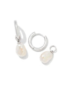 Kenda Scott WILLA PEARL HUGGIE EARRINGS - Silver-Jewelry-Dear Me Southern Boutique, located in DeRidder, Louisiana