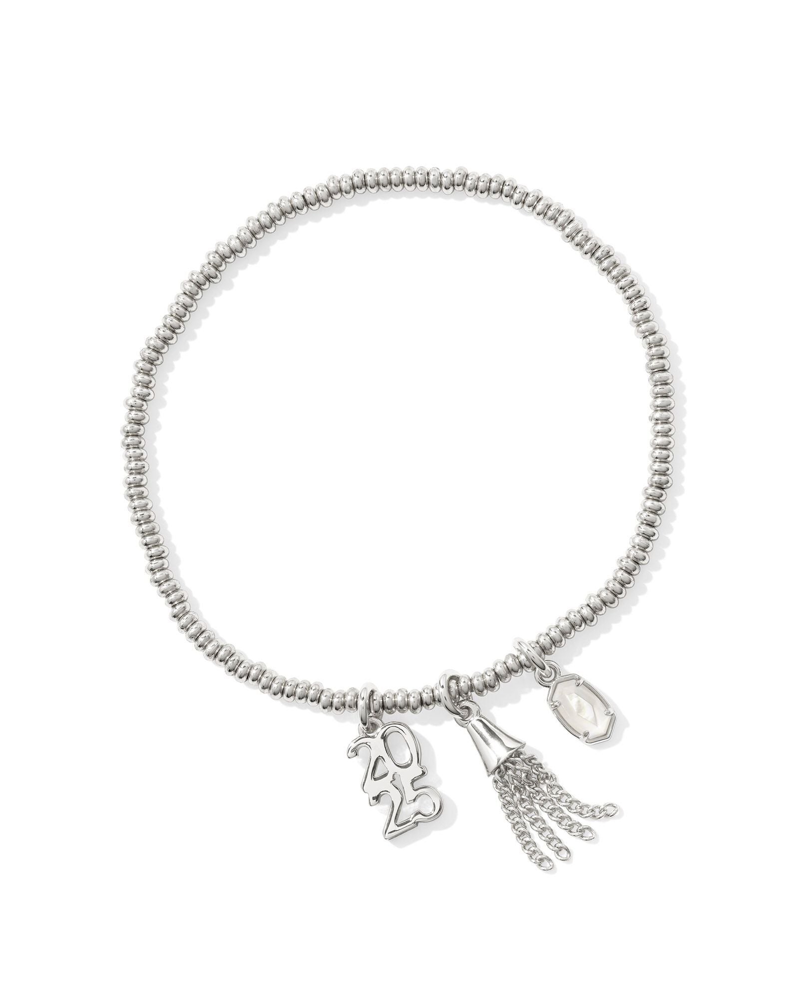 Kendra Scott 2025 GRADUATION STRETCH BRACELET - SILVER-Jewelry-Dear Me Southern Boutique, located in DeRidder, Louisiana
