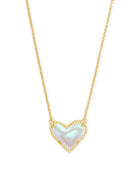 Kendra Scott ARI HEART SHORT PENDANT NECKLACE GOLD DICHROIC GLASS-Jewelry-Dear Me Southern Boutique, located in DeRidder, Louisiana