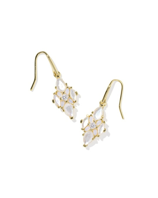 Kendra Scott Abbie Crystal Drop Neutral Mix Earrings-Gold-Jewelry-Dear Me Southern Boutique, located in DeRidder, Louisiana