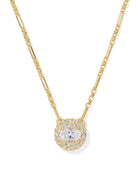 Kendra Scott BELLA SHORT PENDANT NECKLACE GOLD WHITE CZ-Jewelry-Dear Me Southern Boutique, located in DeRidder, Louisiana