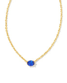 Kendra Scott CAILIN CRYSTAL PENDANT NECKLACE GOLD BLUE CRYSTAL-Jewelry-Dear Me Southern Boutique, located in DeRidder, Louisiana