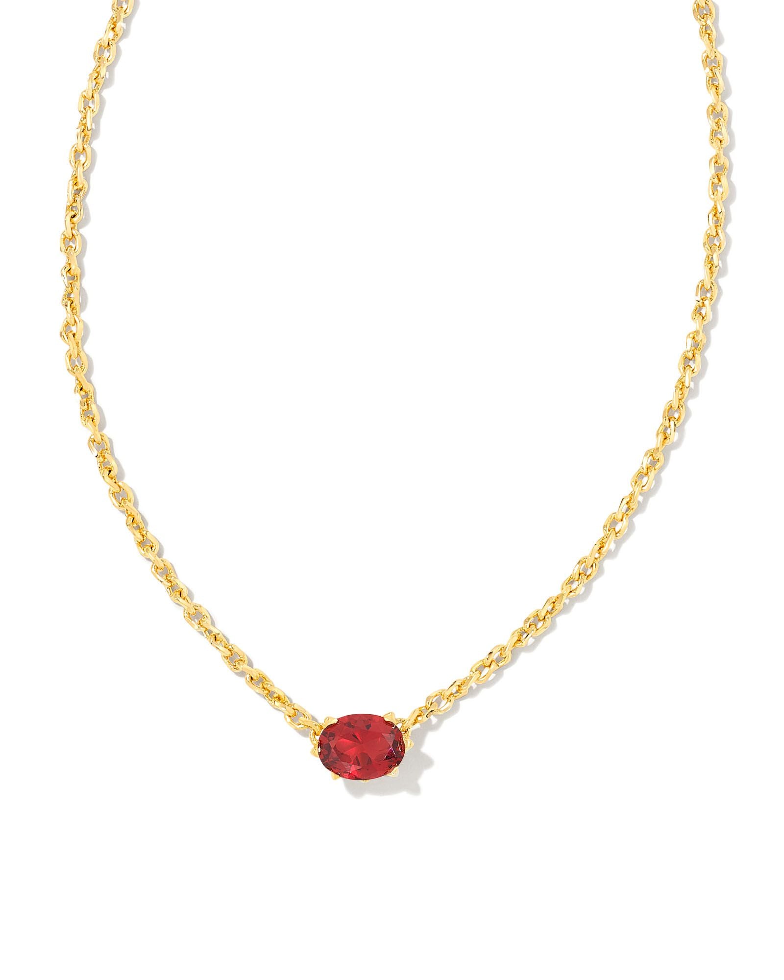 Kendra Scott CAILIN CRYSTAL PENDANT NECKLACE GOLD BURGUNDY CRYSTAL-Jewelry-Dear Me Southern Boutique, located in DeRidder, Louisiana