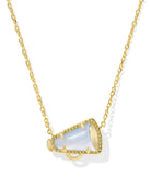 Kendra Scott Cheer Gold Short Pendant Necklace in Periwinkle Illusion-Game Day-Dear Me Southern Boutique, located in DeRidder, Louisiana