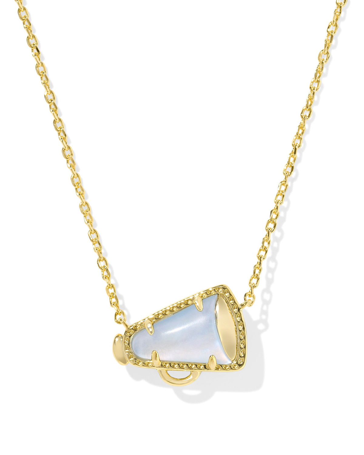 Kendra Scott Cheer Gold Short Pendant Necklace in Periwinkle Illusion-Game Day-Dear Me Southern Boutique, located in DeRidder, Louisiana