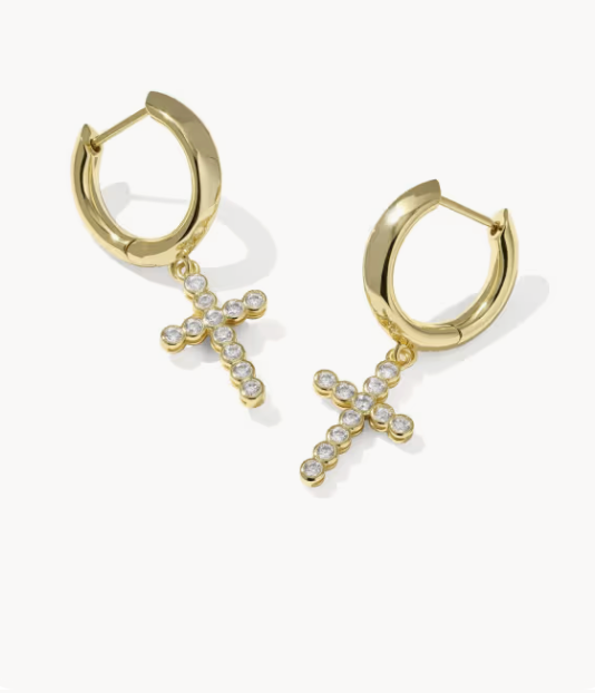 Kendra Scott Cross Huggies-Jewelry-Dear Me Southern Boutique, located in DeRidder, Louisiana