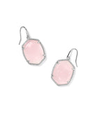 Kendra Scott Daphne Pave Frame Drop Ear Rhod Rose Quartz-Jewelry-Dear Me Southern Boutique, located in DeRidder, Louisiana